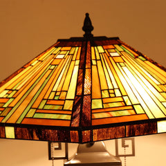 Capulina Tiffany Large Table Lamp 3-Light Nightlight Rustic Antique Desk Light