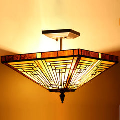 Capulina Tiffany Semi Flush Mount Ceiling Mission Style Hanging Lamp