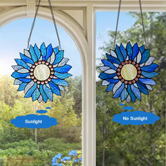 Capulina Sunflower Stained Glass Window Hangings Tiffany Glass Crafts