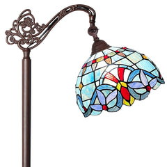 Capulina Tiffany Floor Lamp Antique Victorian Style Stained Soft Light Glass
