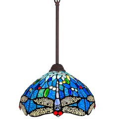 Capulina Tiffany Pendant Lights Stained Glass Hanging Lamp Dining Room