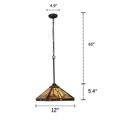 Capulina Tiffany Pendant Lights Stained Glass Hanging Lamp Antique Rustic Mission Style