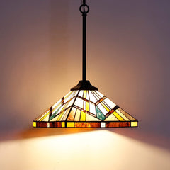 Capulina Tiffany Pendant Light 12 Wide Antique Cream Amber Style Stained Glass Hanging Lamp for Kitchen Island Living Dining Room Hallway Counter