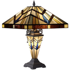 Capulina Tiffany Table Lamp 3-Light 16 Wide Stained Glass