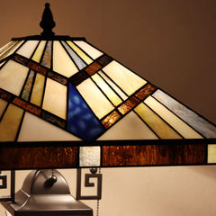 Capulina Tiffany Table Lamp 3-Light 16 Wide Stained Glass