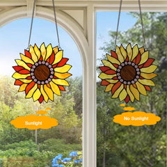 Capulina Sunflower Stained Glass Window Hangings