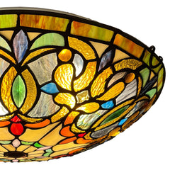 Artzone Tiffany Stained Glass Flush Mount Ceiling Light