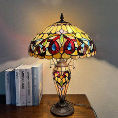 Capulina Tiffany Large Table Lamp 3-Light Desk Light